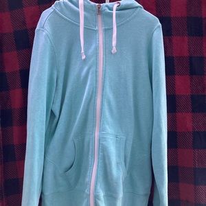 A medium teal zip up jacket